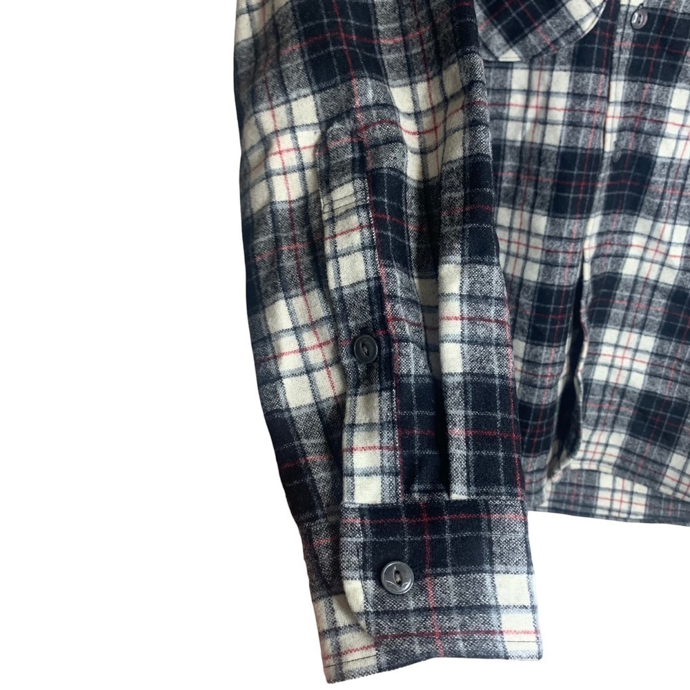 Pendleton Wool Flannel Shirt Mens Small Black White Red Plaid Button Down Oliver - Picture 6 of 16